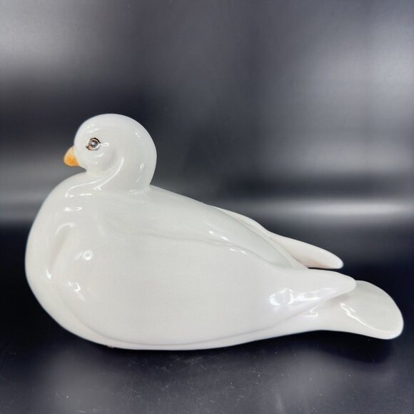 Vintage Italian Art Pottery Ruffled Fluffy Dove Large Hand Painted Pigeon Bird - Picture 15 of 15